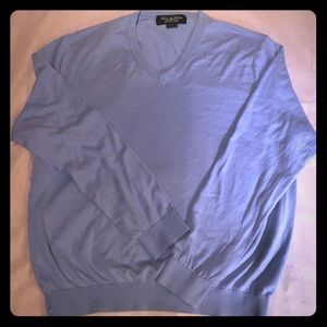 Brooks Brothers Country Club Blue V-Neck Sweater.